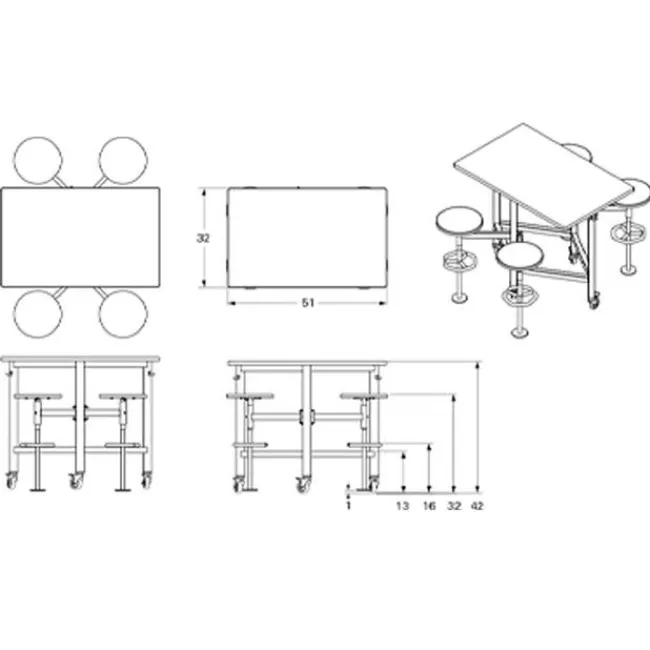 Palmer Hamilton Rally Multi-Purpose Cafe Table^ Café|Conference