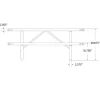 Leisure Craft Rectangle Outdoor Picnic Table with Perforated Metal Frame^ Picnic Tables|Outdoor Picnic