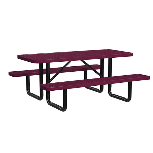 Leisure Craft Rectangle Outdoor Picnic Tables with Expanded Metal Frame^ Picnic Tables|Outdoor Picnic