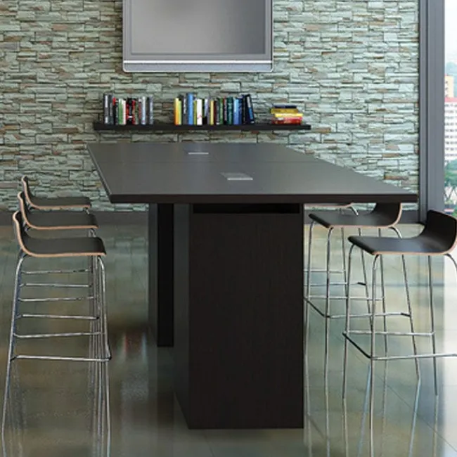 OfficeSource Rectangle Shaped Conference Table w/ Pedestal Cube Base & Access Doors (8')^ Conference
