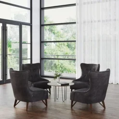 OfficeSource Remington Wingback Upholstered Lounge Chair^ Reception & Waiting Room