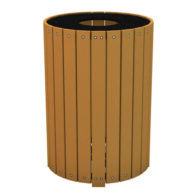 Frog Furnishings Resinwood Round Receptacles^ Trash & Recycling Bins