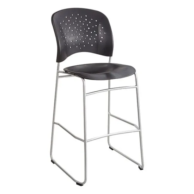 Safco Products Reve Collection Round Back Bistro-Height Chair w/ Sled Base (31” H Fixed Height)^ Cafe Stools|Stools