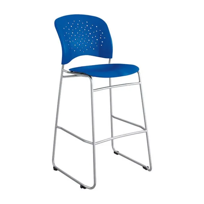 Safco Products Reve Collection Round Back Bistro-Height Chair w/ Sled Base (31” H Fixed Height)^ Cafe Stools|Stools