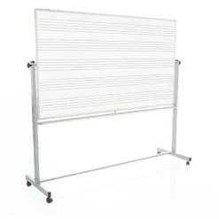 Luxor Reversible Mobile Magnetic Music Whiteboard (4' x 6')^ Graphic Boards