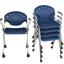 Regency Office Products Rico Stack Chair with Casters Package^ Plastic Stacking Chairs