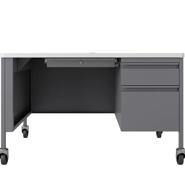 Hirsh Industries Right Hand Mobile Teacher Desk w/ Single Pedestal - 48” W x 30” D^ Teacher Desks|Instructor Desks