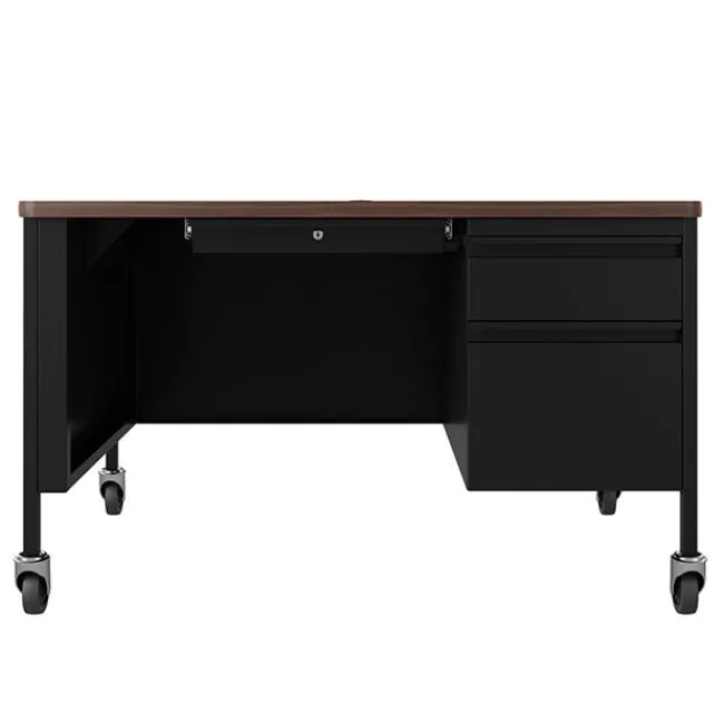 Hirsh Industries Right Hand Mobile Teacher Desk w/ Single Pedestal - 48” W x 30” D^ Teacher Desks|Instructor Desks