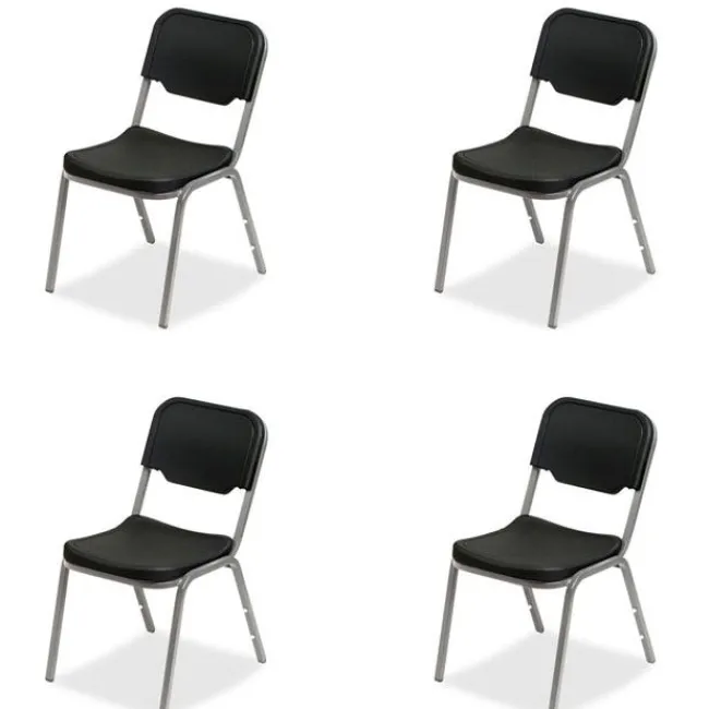 Iceberg Rough N Ready Stack Chair - 4 Pack^ Plastic Stacking Chairs