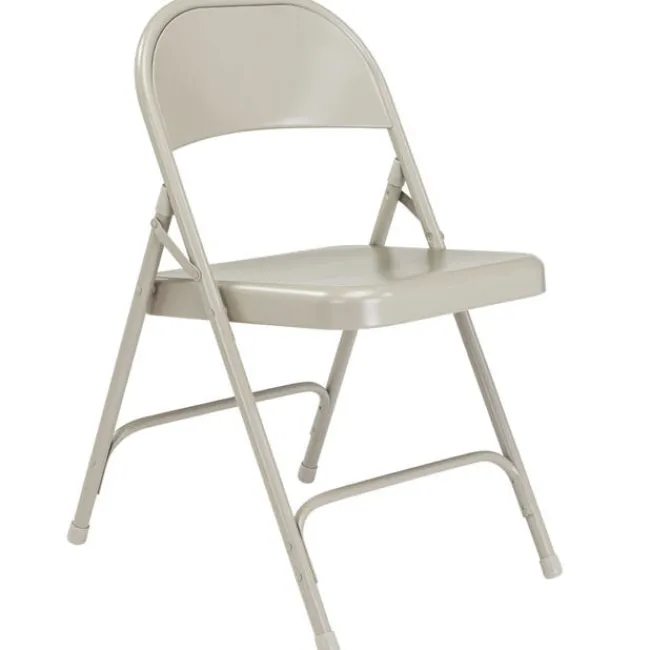 National Public Seating Round Back Metal Folding School Chairs Model 50 (4 Pack)^ Folding Chairs