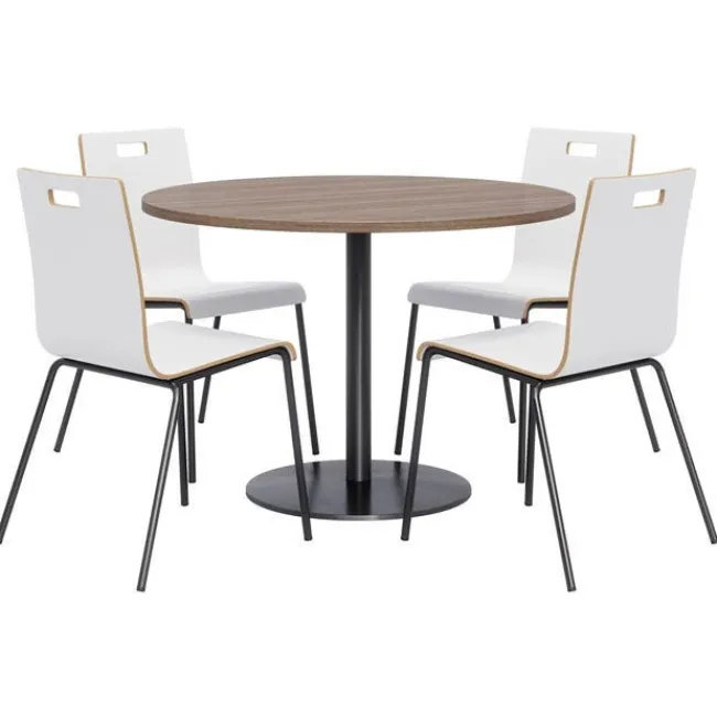KFI Seating Round Cafe Table with JIVE Stack Chairs^ Cafe Table & Chair Sets|Breakroom & Café