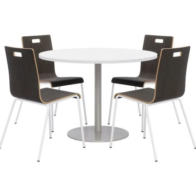 KFI Seating Round Cafe Table with JIVE Stack Chairs^ Cafe Table & Chair Sets|Breakroom & Café