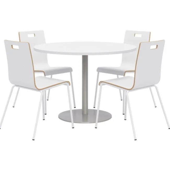 KFI Seating Round Cafe Table with JIVE Stack Chairs^ Cafe Table & Chair Sets|Breakroom & Café