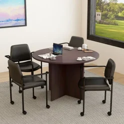 Boss Round Conference Table Set w/ 4 Guest Chairs with Casters^ Conference Table & Chair Packages