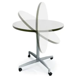 Allied Round Dry Erase Nest and Fold Bar Height Café Tables^ Dry Erase|Dry Erase Desks
