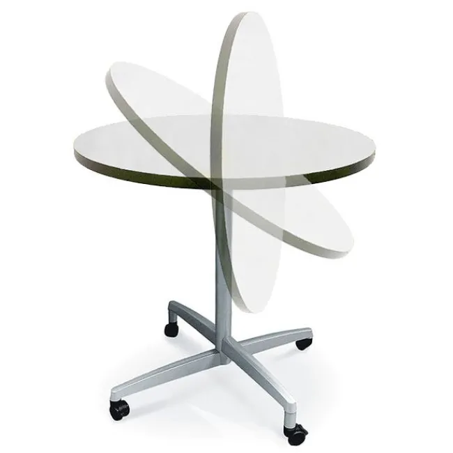 Allied Round Dry Erase Nest and Fold Bar Height Café Tables^ Dry Erase|Dry Erase Desks