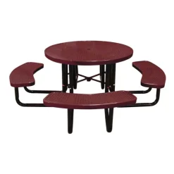 Leisure Craft Round Outdoor Picnic Table with Perforated Metal Frame^ Picnic Tables|Outdoor Picnic