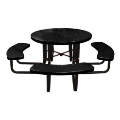 Leisure Craft Round Outdoor Picnic Table with Perforated Metal Frame^ Picnic Tables|Outdoor Picnic