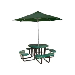 Leisure Craft Round Outdoor Picnic Table with Perforated Metal Frame^ Picnic Tables|Outdoor Picnic