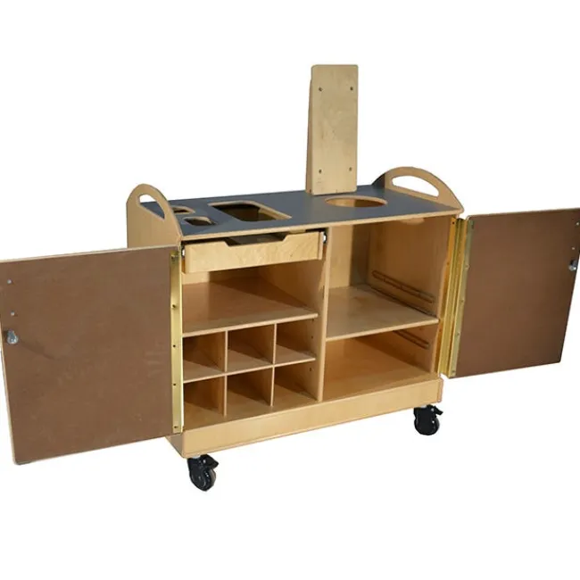 Wood Designs Sanitation Station^ Mobile Cabinets|Safety Stations