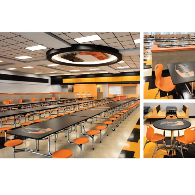 Virco 12-Seat Mobile Folding Stool Cafeteria Table (12' X 29'' H)^ Cafeteria|Cafeteria Tables