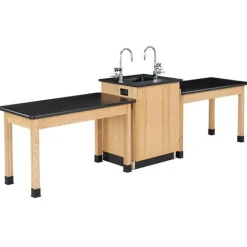 Diversified Spaces Service Island with Solid Epoxy Top^ Clean-Up & Portable Sink Units