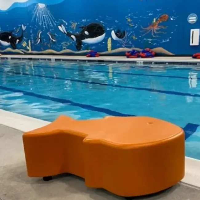 Tenjam Session Plastic Indoor or Outdoor Fishy Bench - 12'' H^ Soft Seating