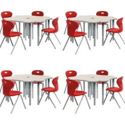 Allied Set of 120 Velocity Delta Desks & 120 Oracle 4-Leg Chair Package^ Desk & Chair Packages|Classroom Desks & Chairs