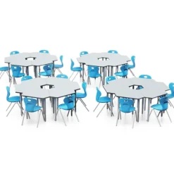 Allied Set of 24 Velocity Pinnacle Desks & 24 Oracle 4-Leg Chairs Package^ Desk & Chair Packages|Classroom Desks & Chairs
