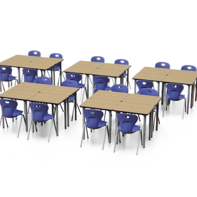 Allied Set of 24 Velocity Rectangle Desks & 24 Oracle 4-Leg Chair Package^ Desk & Chair Packages|Classroom Desks & Chairs