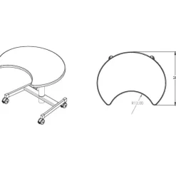 Smith System Silhouette Teacher Sit + Stand - 28" x 36" Cookie Top^ Teacher Desks