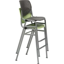 KFI Seating Silver Base Bar Height Cafe Table with Four Kool Barstools by KFI^ Cafe Table & Chair Sets|Breakroom & Café