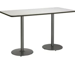 KFI Seating Silver Base Cafe Table with Six Kool Barstools- 36'' X 72'' Rectangle^ Cafe Table & Chair Sets|Conference Table & Chair Packages