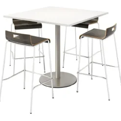 KFI Seating Silver Base Pedestal Cafe Table with Jive Stools^ Cafe Table & Chair Sets|Breakroom & Café