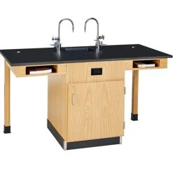 Diversified Spaces Single Face Science Service Island^ Science Workstations