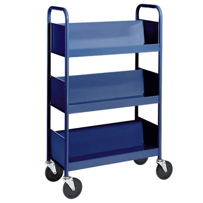 BioFit Single-Sided 3-Shelf Combination Cart w/ Sloped Shelves - 47"H^ Book Carts