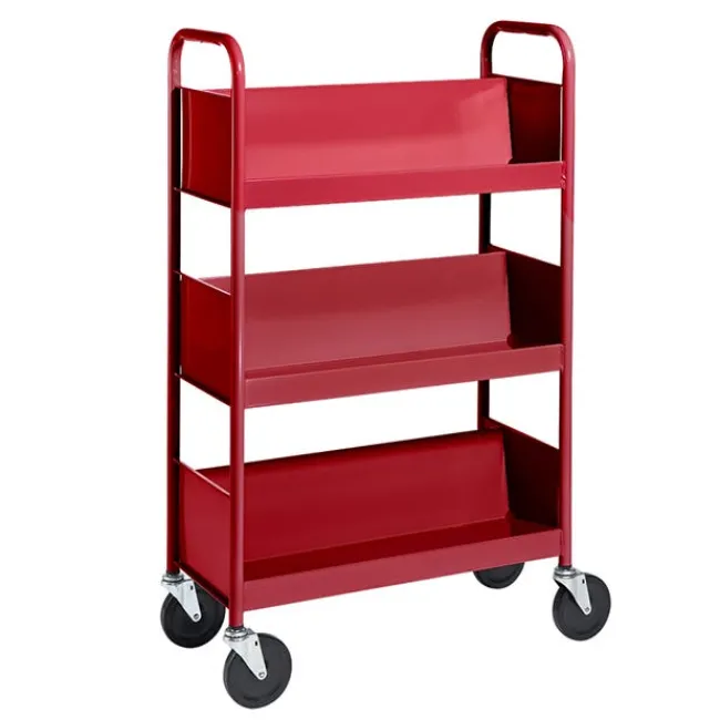 BioFit Single-Sided 3-Shelf Combination Cart w/ Sloped Shelves - 47"H^ Book Carts