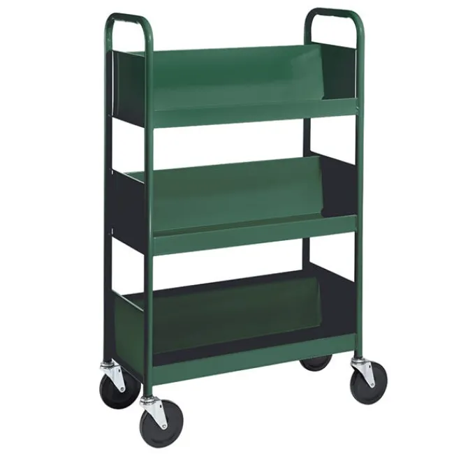 BioFit Single-Sided 3-Shelf Combination Cart w/ Sloped Shelves - 47"H^ Book Carts