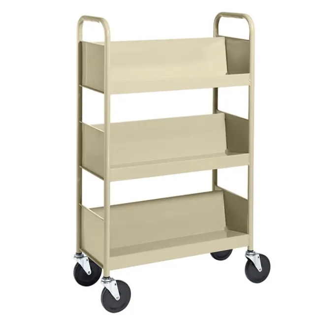 BioFit Single-Sided 3-Shelf Combination Cart w/ Sloped Shelves - 47"H^ Book Carts