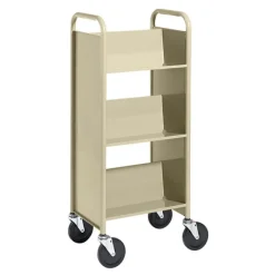 BioFit Single-Sided 3-Shelf Combination Cart w/ Sloped Shelves - 44"H^ Book Carts