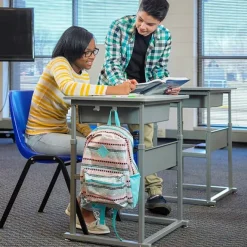 Luxor Sit or Stand Student Desk - Manual^ Stand-Up Student Desks