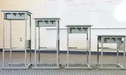 Luxor Sit or Stand Student Desk - Manual^ Stand-Up Student Desks