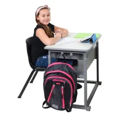Luxor Sit or Stand Student Desk - Manual^ Stand-Up Student Desks