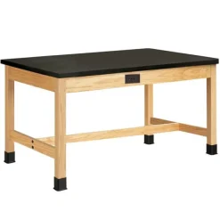 Diversified Spaces Solid Epoxy Resin Top Hardwood Science Table (36'' D X 72'' W)^ Science|Science Tables