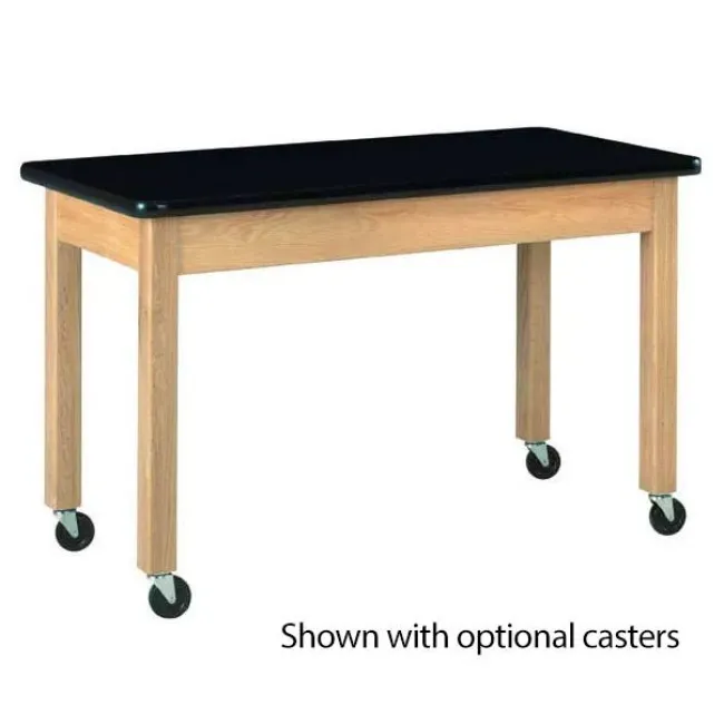 Diversified Spaces Solid Epoxy Resin Top Hardwood Science Lab Table with Compartments (24'' D X 48'' W)^ Science|Science Tables