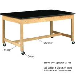 Diversified Spaces Solid Epoxy Resin Top Hardwood Science Table (24'' D X 60'' W)^ Science|Science Tables