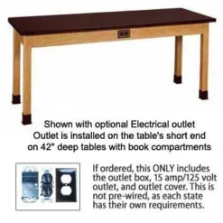 Diversified Spaces Solid Epoxy Resin Top Hardwood Science Lab Table with Compartments (30'' D X 60'' W)^ Science|Science Tables