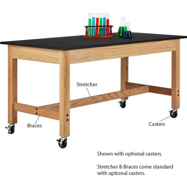 Diversified Spaces Solid Phenolic Resin Top Hardwood Science Table (21'' D X 60'' W)^ Science|Science Tables