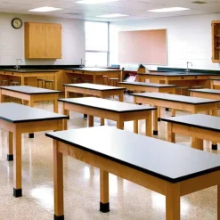 Diversified Spaces Solid Phenolic Resin Top Hardwood Science Table (42'' D X 60'' W)^ Science|Science Tables