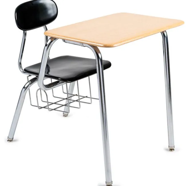 Scholar Craft Solid Plastic Combo Desk w/ Bookbasket - 5/8'' Thick Plastic (17-1/2'' H)^ Combo Chair Desks